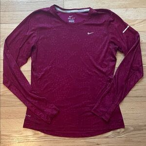 Nike Women's Burgundy Long Sleeve Tee